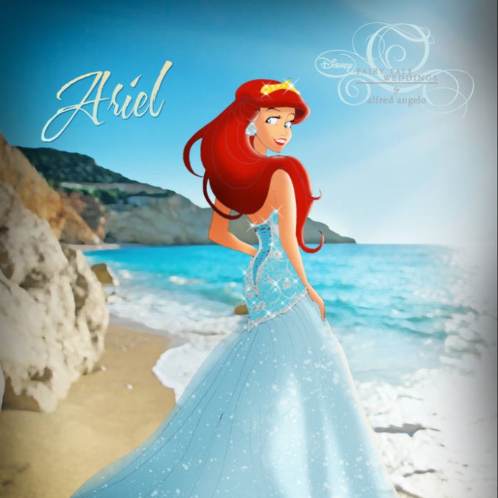 Alfred Angelo Bridal Disney Ariel Wedding Dress Style 249 Turquoise Size 10 NWT